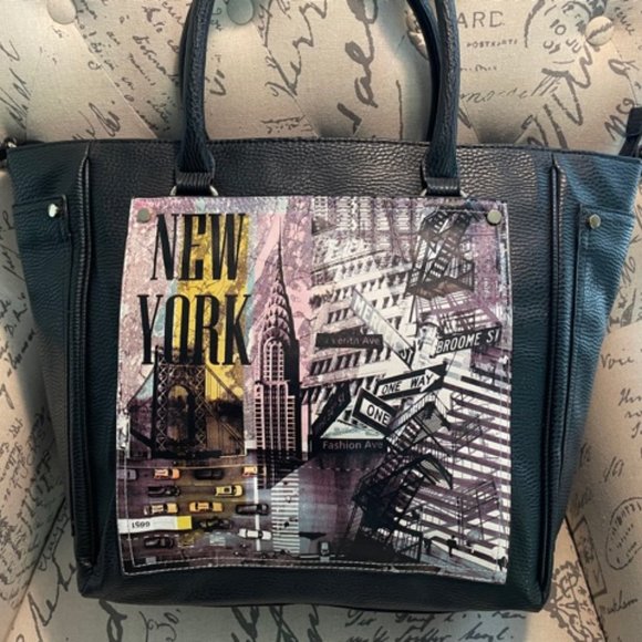 Aldo Handbags - NEW Aldo shopper bag weekender NEW YORK tote black leather